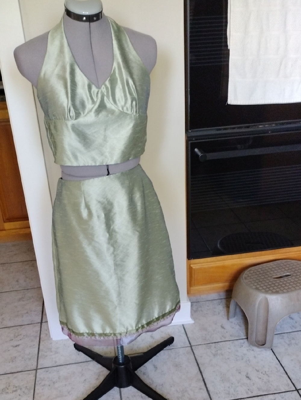 Silk Lined Halter With Matching Skirt